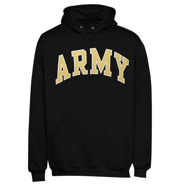 Men NCAA Army Black Knights Bold Arch Hoodie Black->customized ncaa jersey->Custom Jersey